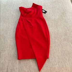 Fashion Nova One Shoulder Red Dress